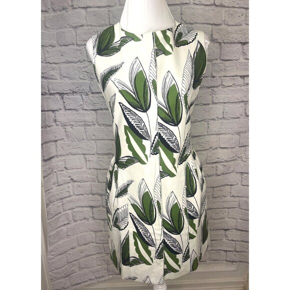 Tyler Boe Gabby Dress Style 40100P NEW with tags Ladies Size MED Leaf Print - Picture 2 of 11